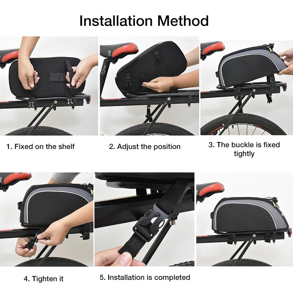 Generico Borsa Impermeabile da 8 Litri per Portapacchi Posteriore, Custodia Estensibile per Bici, Portapacchi Robusto per Attrezzatura da Ciclismo, per Ciclismo e Articoli Essenziali per l'outdoor -