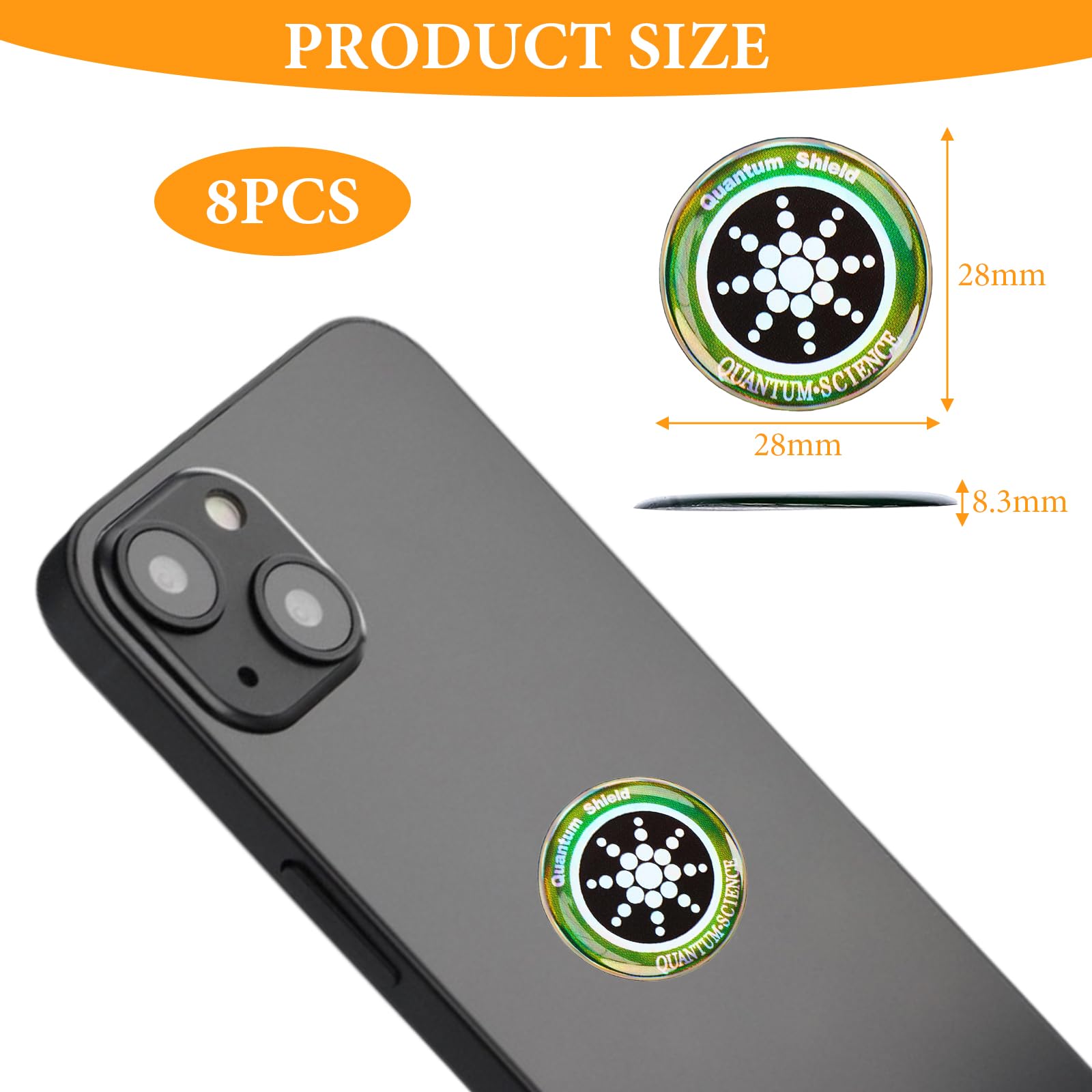 8 Pieces of Cell Phone Radiation Stickers,Anti Radiation Sticker Protection Stickers Easy to Paste Easy to Carry Effectively Reduce Radiation Suitable for Various Electronic Products - Image 2