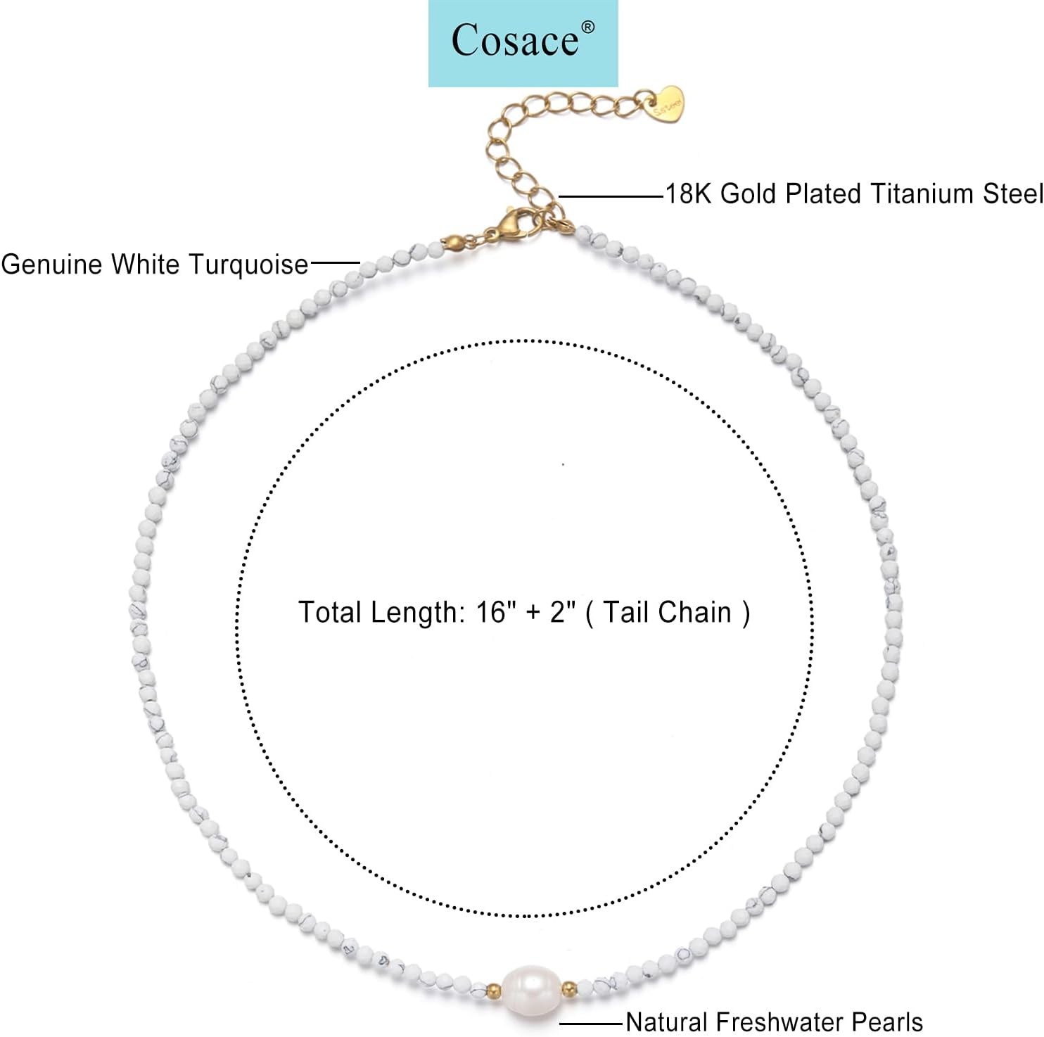 Crystal Beaded Necklace for Women Gemstone Necklace with Single Freshwater Pearl Colorful Beaded Necklaces for Women Trendy Natural Stone Choker - Image 6