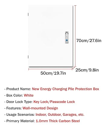 Weatherproof Outdoor EV Charger Enclosure Box with Lock for Tesla, Individual Vehicle Charging Station