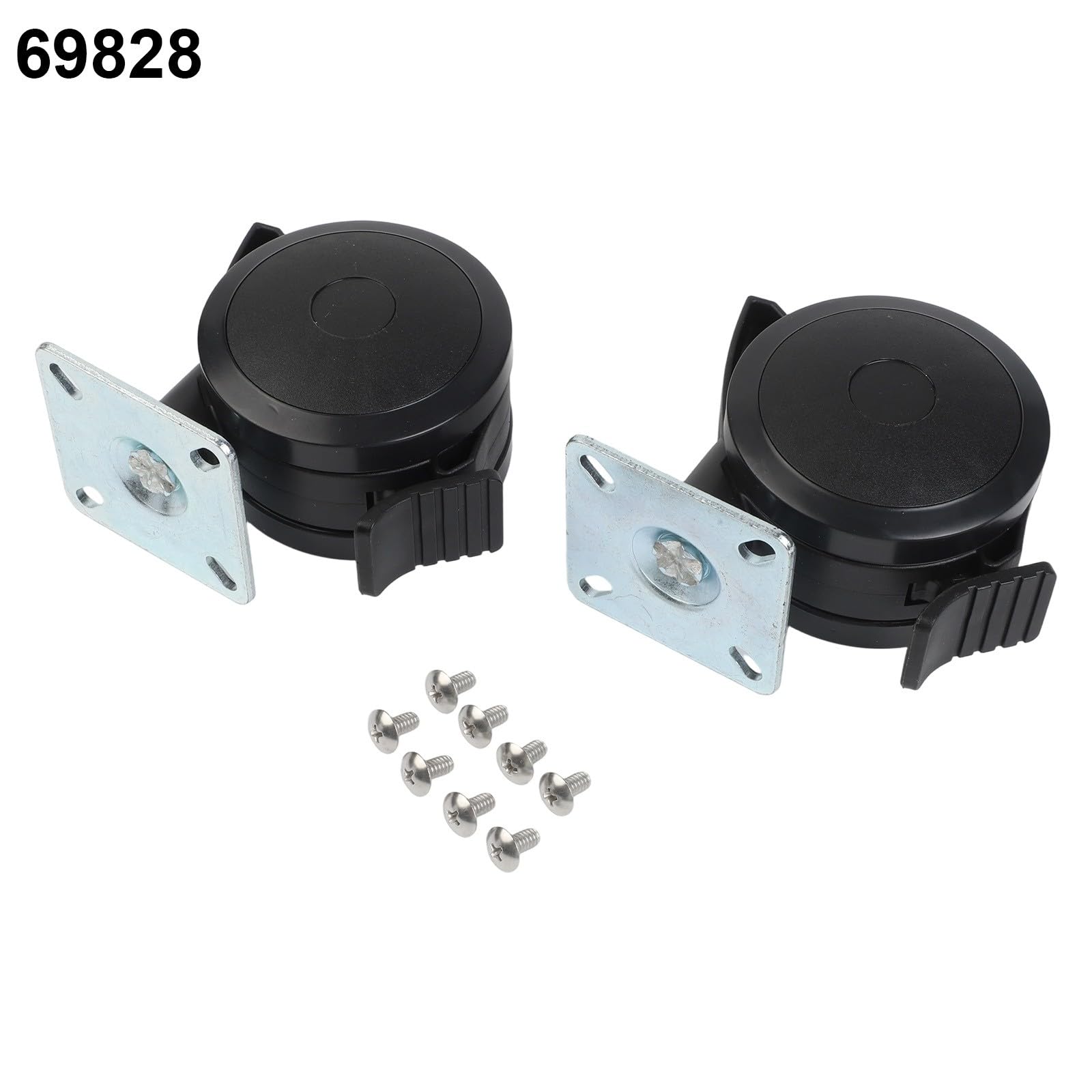 Whychstore Set di ruote di ricambio per griglie Weber Spirit serie 200/300, adatto per modelli E-210/E-215/E-310/E-315/E-320/E-330/EX-315, include 2 ruote nere da 7,4 cm con piastre di montaggio e