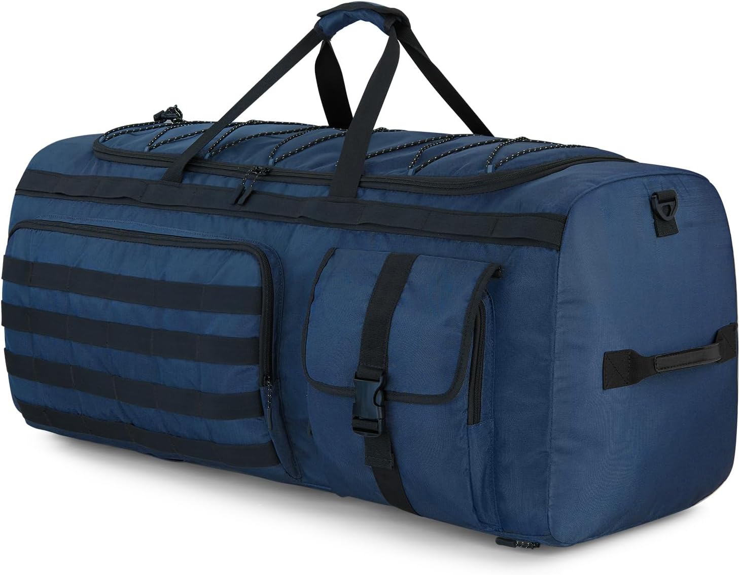 Gonex 90L Extra Large Duffel Bag for Men, Heavy Duty 3 in 1 Convertible Carry Travel Duffle, with Shoe Compartment, Tactical Loops, Sports Gear Bag for Family Trips (Dark Blue)