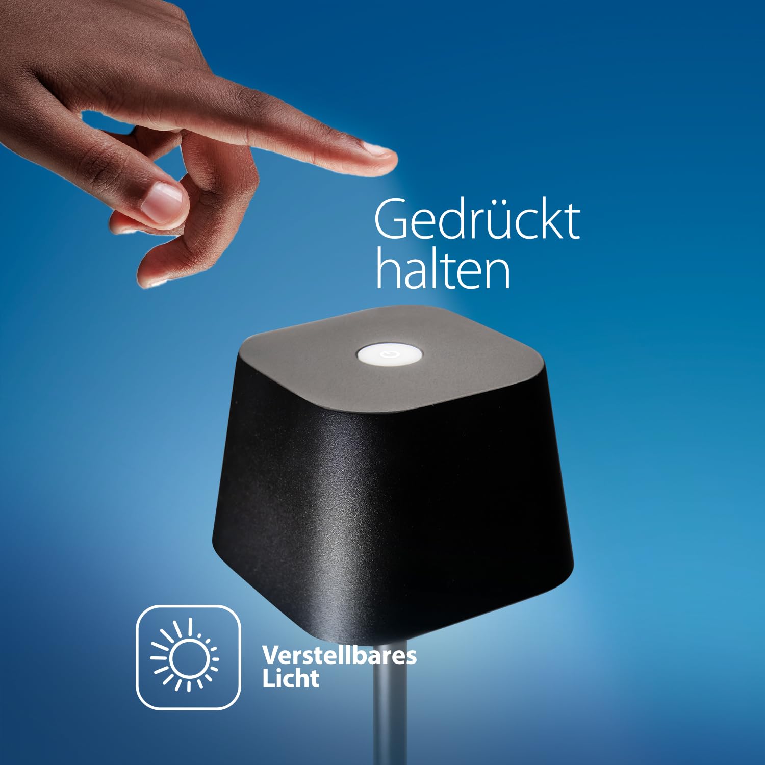 SECURIT - LED-Leuchte Georgina - Dimmbar - Kabellos - Schwarz | 15-20 Stunden Leuchtdauer - USB-Magnetladekabel - Für Innen- und Außenbereich