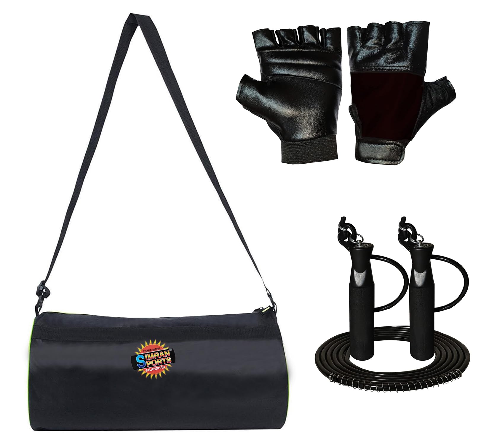 SIMRAN SPORTS Home Gym Accessories Gym Bag with A Pair of Gym Gloves and Skipping Rope-image-23
