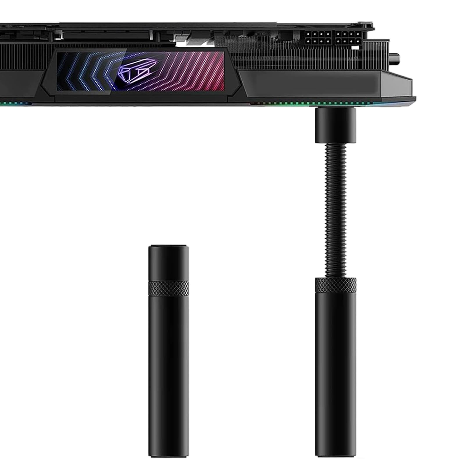 GPU Support Bracket, Aluminum Alloy GPU Sag Bracket, Adjustable Height Graphics Card Support with Magnet and Non-Slip Sheet, Prevent Graphics Card Sagging and Damage to Your Pc(74-120MM)