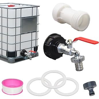 IBC Tank Accessories IBC Tank Outlet Tap Extension S60 x 6 Coarse Thread 1000 Litre Tank Valve for Water Butt Water Tank Accessories Outlet Tap 1/2 Inch