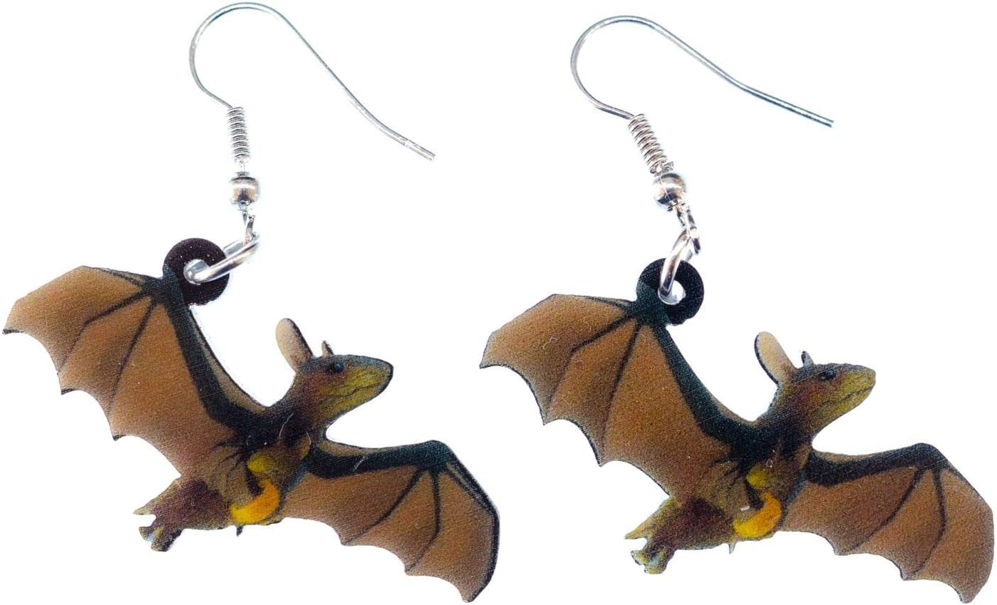 Bat Earrings Hangers Miniblings Bats Microbats Mammals Chiroptera Vampire Brown