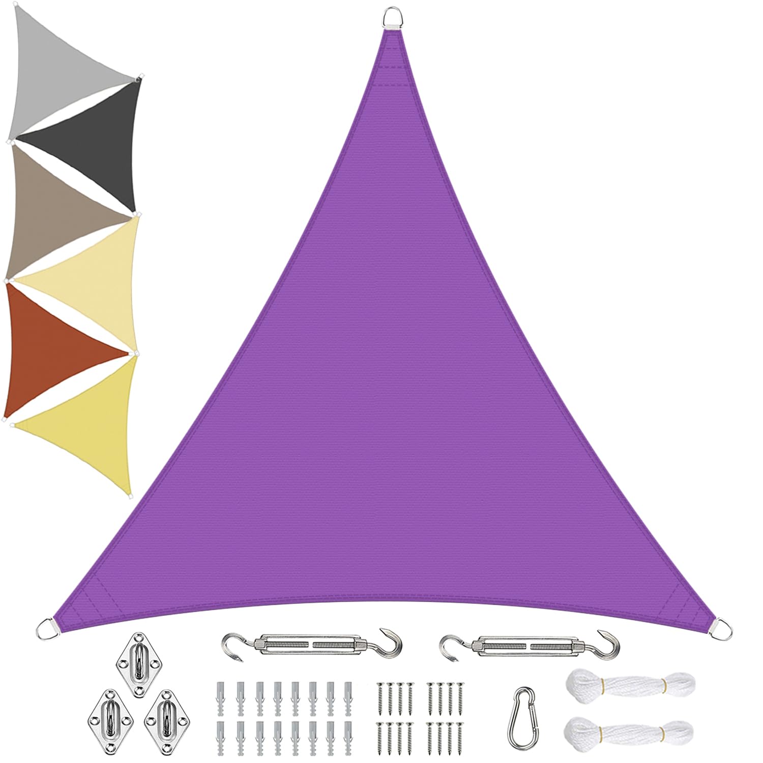 Sichtschutz Sunshade Awning 7.5x7.5x7.5M, Sunscreen Awning, 90% Sunscreen Effect, With Free Rope, for Outdoor Garden Patio Yard Party - purple — image 1