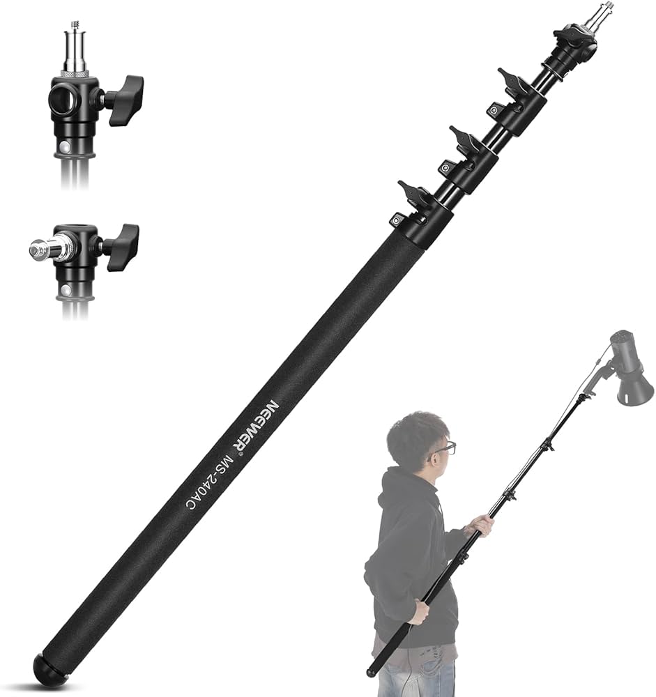 Amazon | NEEWER 240cm エアクッションブームポール 4段伸縮