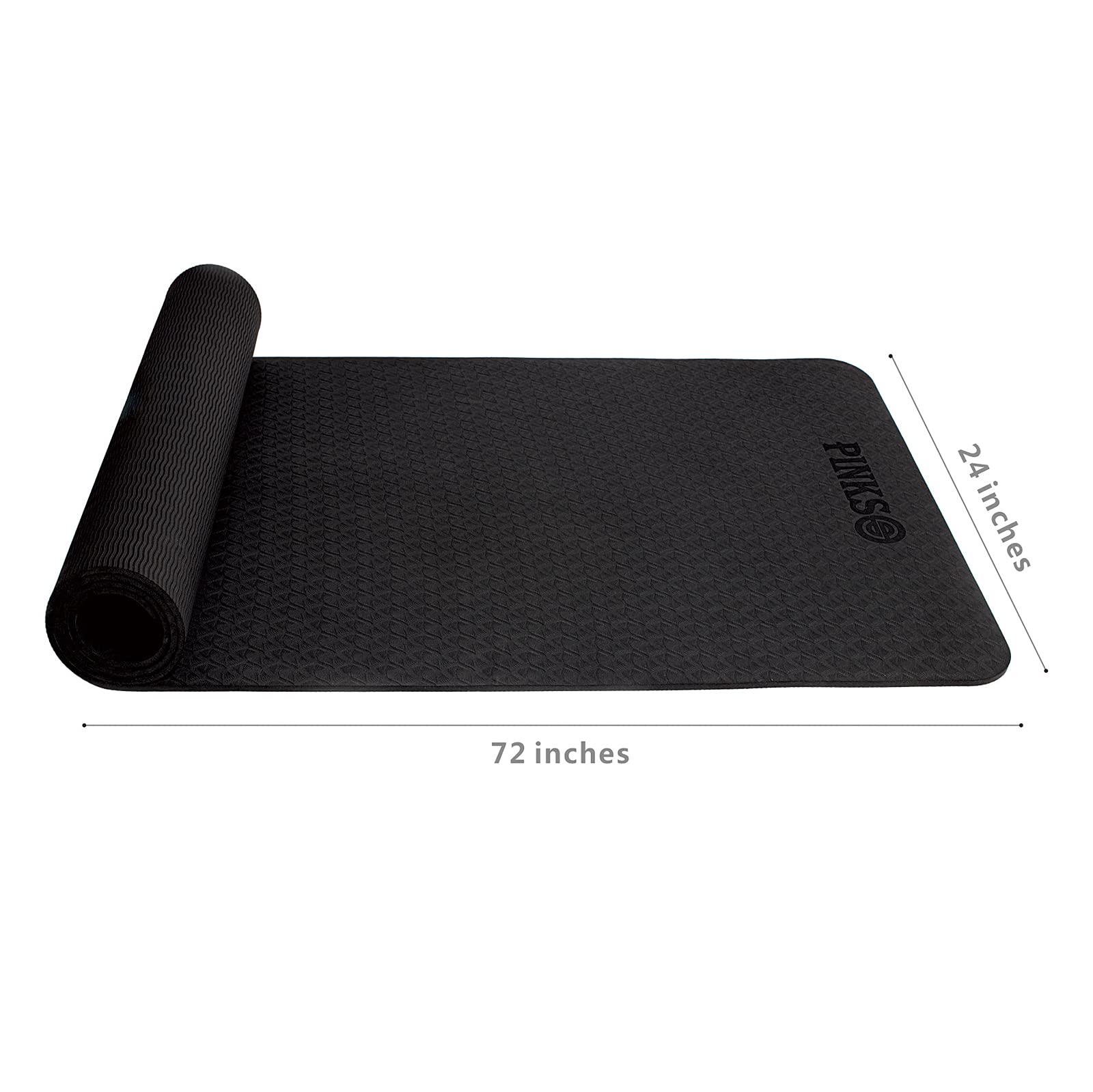 Umweltfreundliche TPE-Yogamatten, rutschfeste Fitness-Trainingsmatte mit Tragegurt und Aufbewahrungstasche, Pilates, Fitnessstudio und jede allgemeine Fitness (schwarz)