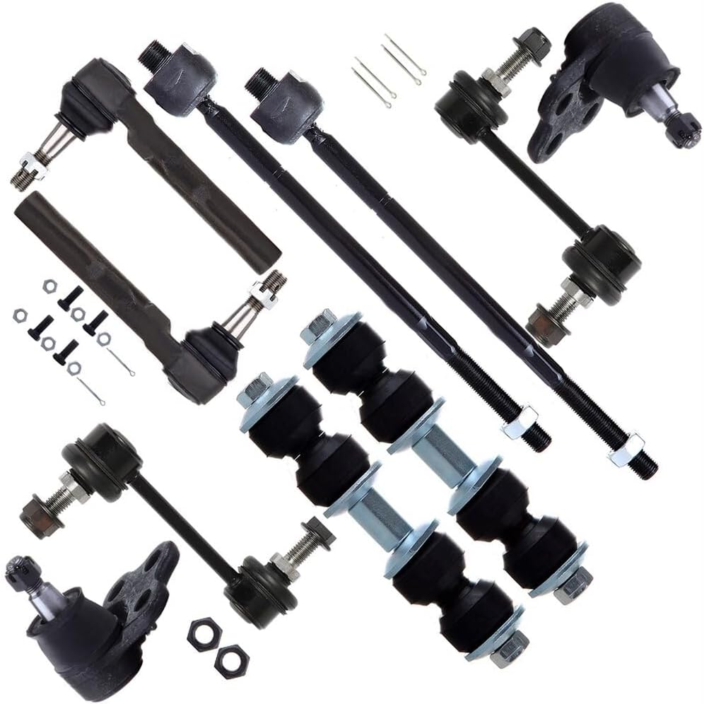 SCITOO 10pcs Suspension Kit For Buick Rendezvous 2002-2007 (w/Parts Lower Ball Joint, Sway Bar Link, Inner Outer Tie Rod End)