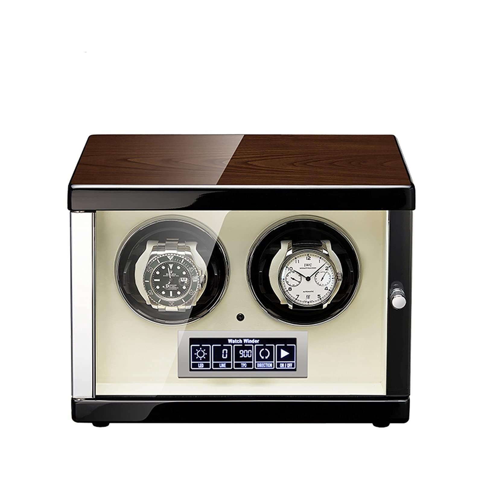 QUSYZD Watch Winder,2/4/6/9/12Winding Spaces Watch Winders for Automatic Watches Built-in LED Illumination and LCD Touchscreen Control AdjustableWatch Pillows,