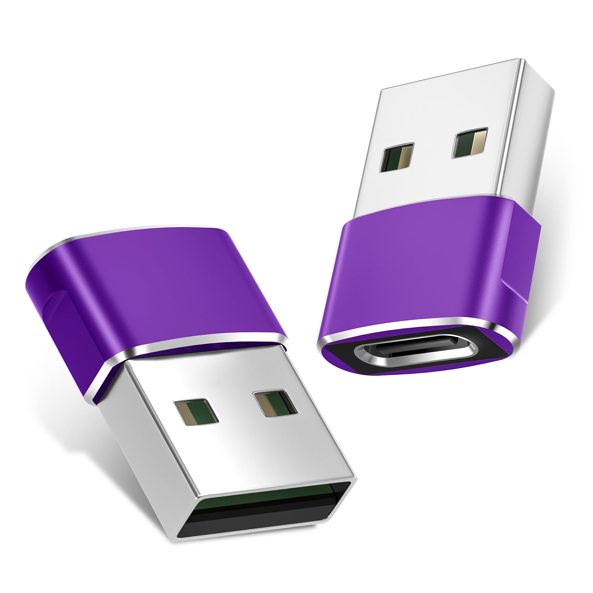 BASESAILOR Basesailor USB to USB C Adapter 2Pack,Type C Female to A Male Power Adapter for iPhone 17 16 Plus Pro Max 11 13 14 15,Airpods 4th,iPad Air 4 5 Mini 6,Samsung Galaxy A54 A14 A34 Note S22 S23 S24,Tab A9