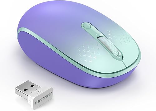 Vista 16 de TECKNET - Ratón inalámbrico de 2.4G, ratón silencioso para computadora con receptor USB, 4 botones, ratón inalámbrico portátil para Chromebook