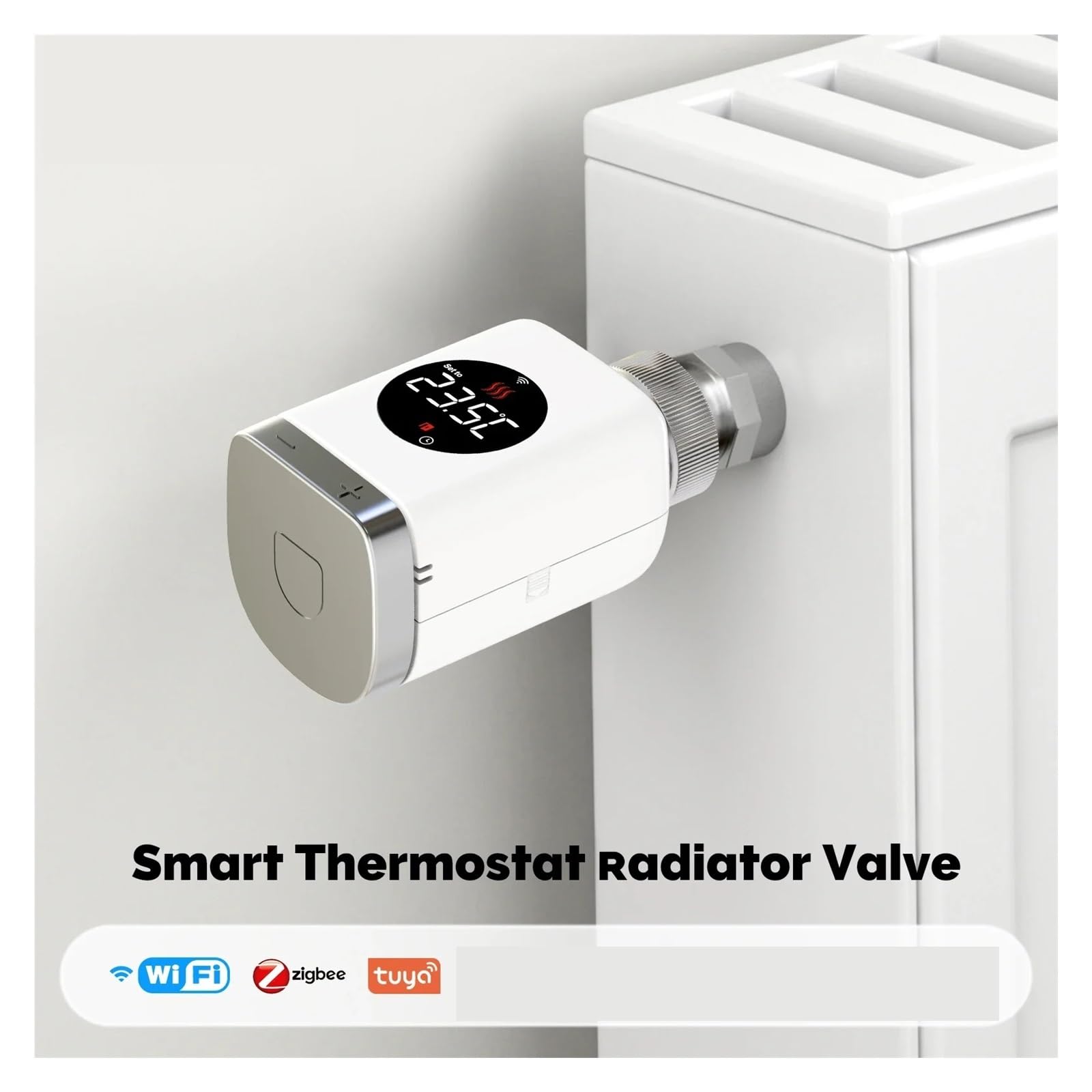 Intelligenter ZigBee-WLAN-Heizkörperstellantrieb (TRV) – Programmierbares Thermostatventil App-Fernsteuerung Der Temperatur Automatische Regelung
