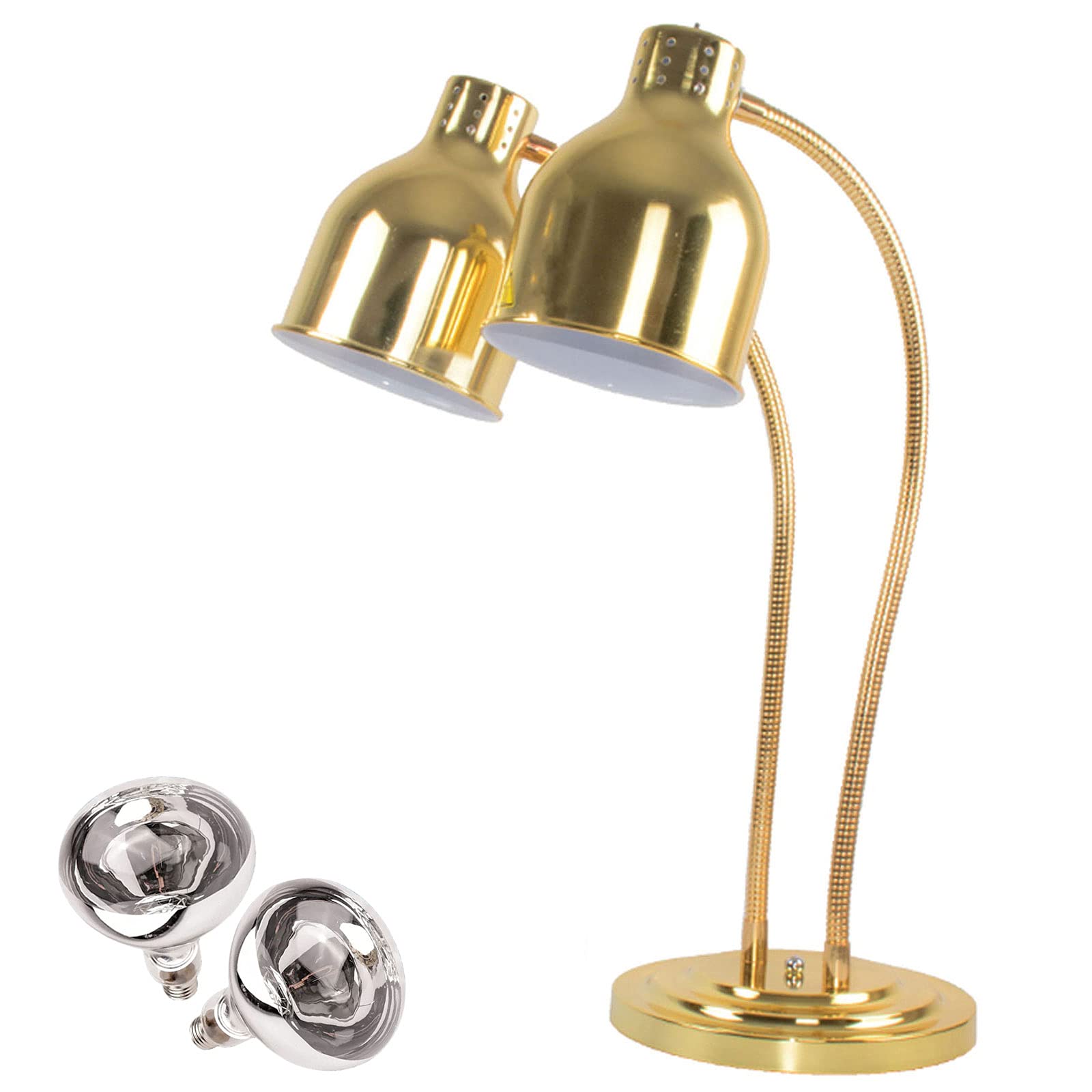 Lampe Chauffe-Plats, Lampe Chauffante à Double Tête pour Aliments Commercial Réchaufeur D'aliments pour Restaurant Buffet Cuisine D'hôtel Voiture-Restaurant, Lumière Jaune Chaude