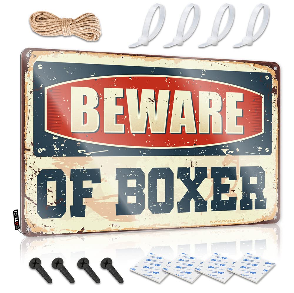 Beware Of Boxer Rooms Decorations Humor - Matal Sign Essentials Vintage Wall Art(30X40CM)