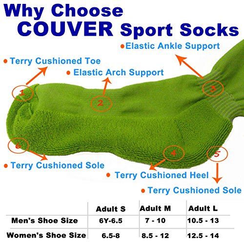 COUVER Strip on White Knee High Sports/Softball Socks4