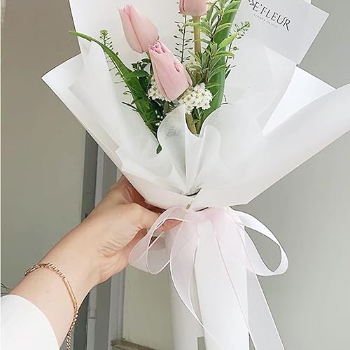 Miniatura 4 de Cinta de organza blanca brillante transparente de 45 pulgadas, 50 yardas, cinta blanca para bodas, manualidades, ramo de flores, lazos