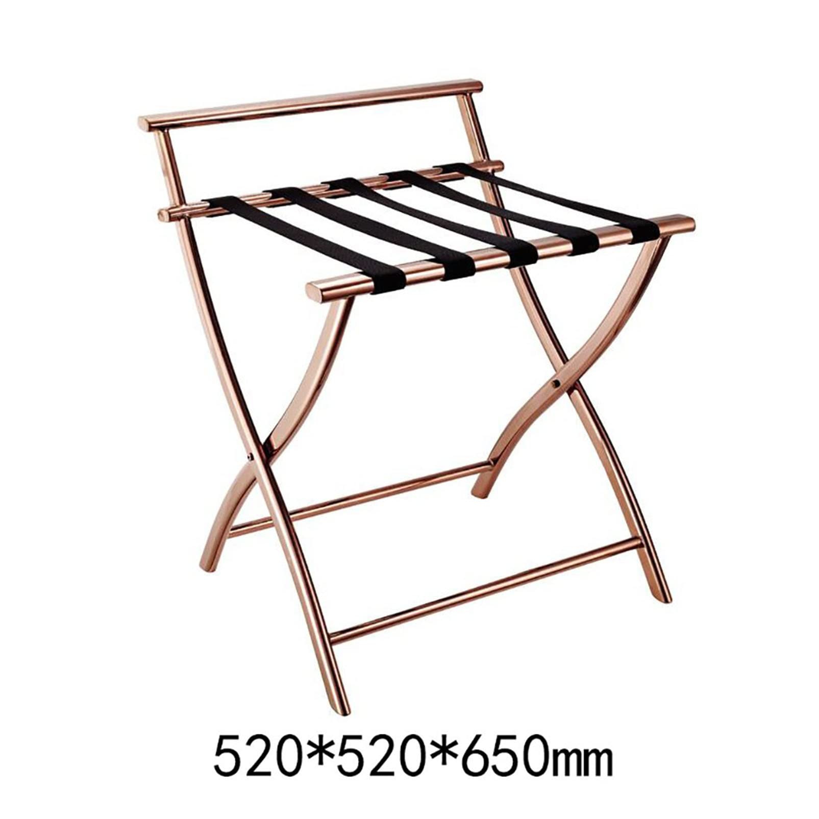 Portaequipajes Plegable de Acero Inoxidable: portaequipajes para Dormitorio, Ahorra Espacio, con Zapatero, para Hotel, Taburete Plegable para Viajes.,C