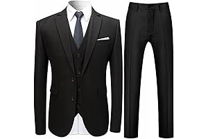 Mens Stylish 3-Piece Dress Suit: Refined, Classic Fit for Weddings or Formal Occasions