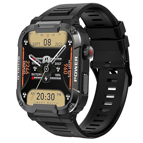 gardpro Gard Pro - Orologio intelligente ultra intelligente, con misurazione della frequenza cardiaca, calendario, controllo della fotocamera, contapassi, analisi del sonno, compatibile con Android e
