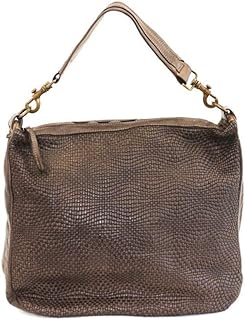 Borsa Donna a Spalla In Vera Pelle Intrecciata Effetto Onda Vintage modello SHEEBA Made In Italy