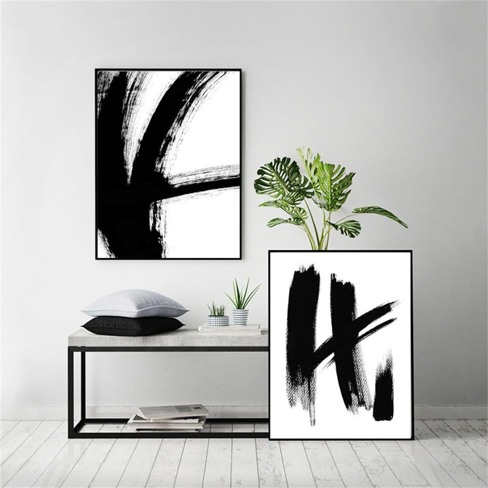 WUHBCZ Canvas Paints,Nordic Abstract Canvas Painting Art Black Line Drawing Pictures Posters and Prints for Living Room Bedroom Office Wall Decor-60 * 70cm*2PCS (No Frame)