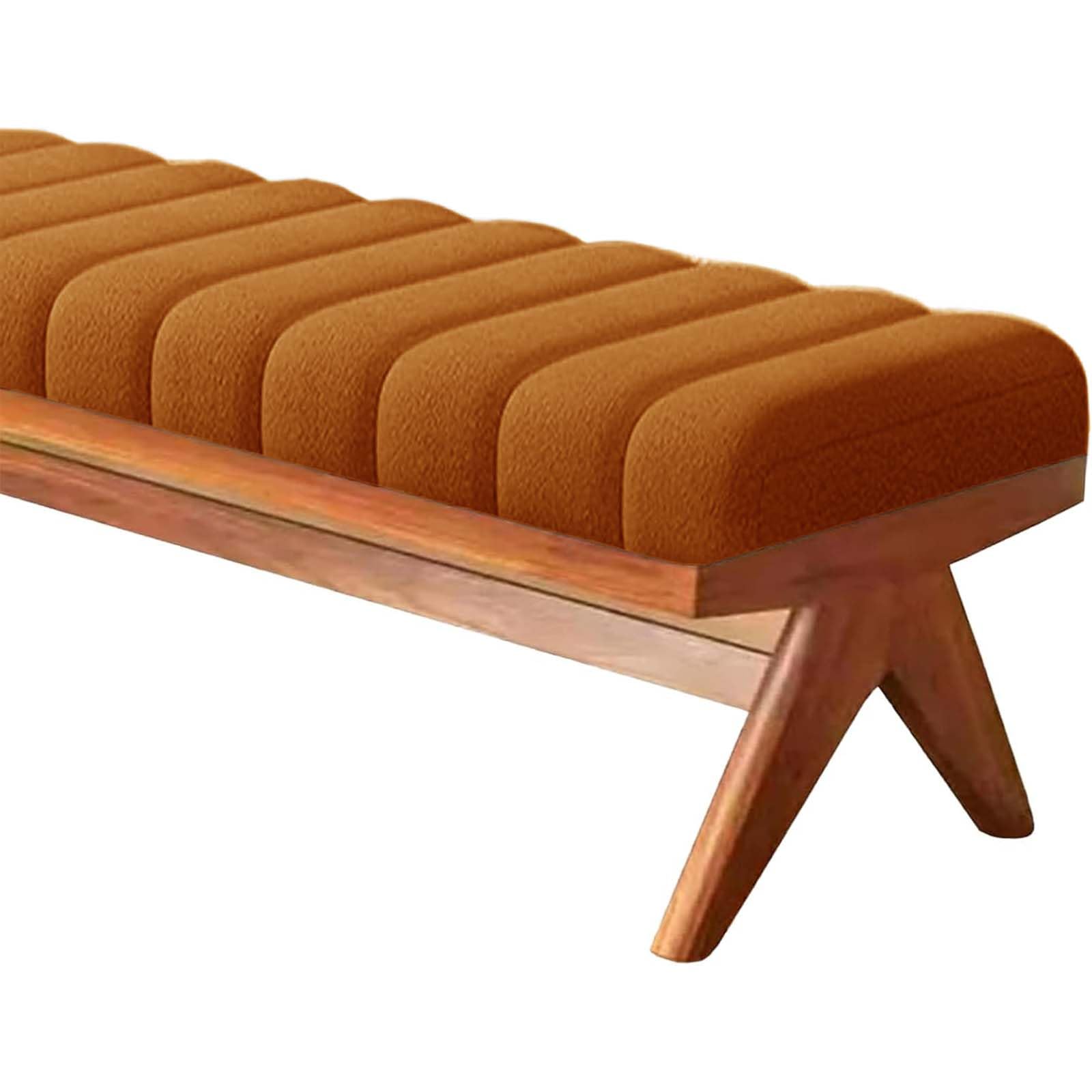 Indoor Bench Cushion - 120cm/150cm/80cm/90cm x 40cm/30cm 2/3 seater Rectangle Bench Seat Pad for Bay Windows, Garden Patio, Long Chairs & Porch Furniture with Zipper,Orange,35x70cm