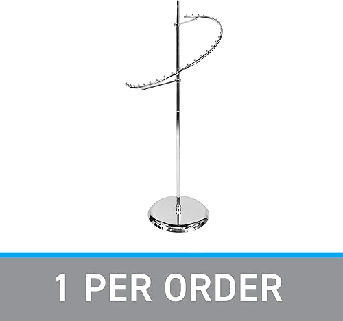 Miniatura 8 de SSWBasics Elegante estante de ropa espiral cromado - 29 bolas de ropa al por menor soporte de exhibición - 63 "H - Boutique ropa y accesorios de