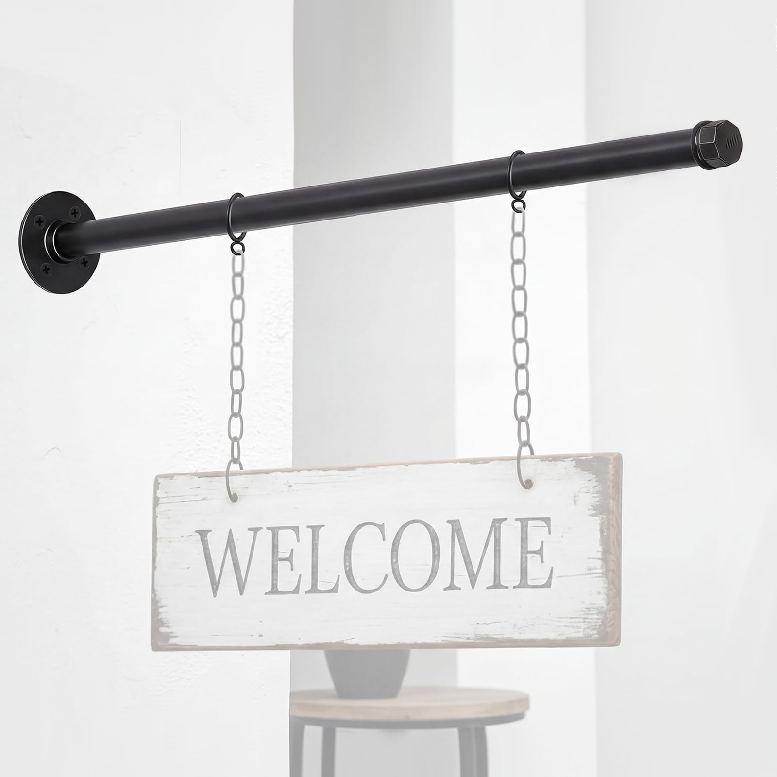 Zonon 30'' Hanging Sign Bracket with Adjustable Rings Street Holder Hanger Metal Wall Bracket with Mounting Hardware for Bussiness Shop Home Office Classroom Outdoor - No Sign-picture-22