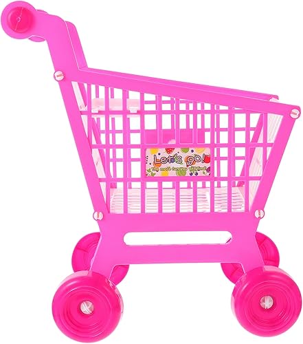 Toyvian Mini carrito de compras carrito de supermercado, carrito de compras, carrito de almacenamiento, juguetes de simulación, soporte para