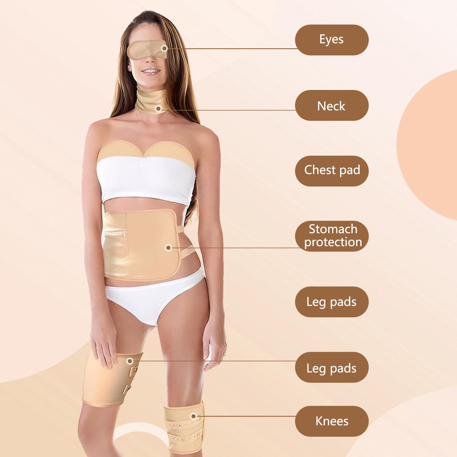 10 PCS Castor Oil Pack Wrap, Reusable Castor Oil Pack Wrap Plus Size, Machine Washable, Suitable for Stomach, Abdomen, Neck, Chest, Knees, Legs