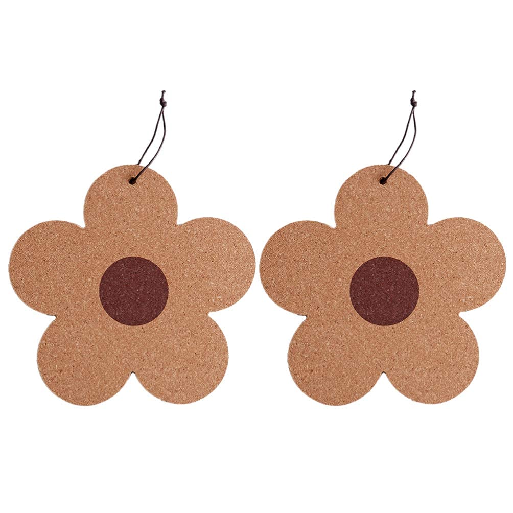 2 sottobicchieri in sughero a forma di fiore sottobicchiere sottobicchiere sottobicchiere caldo tappetino con corda appesa per cucina