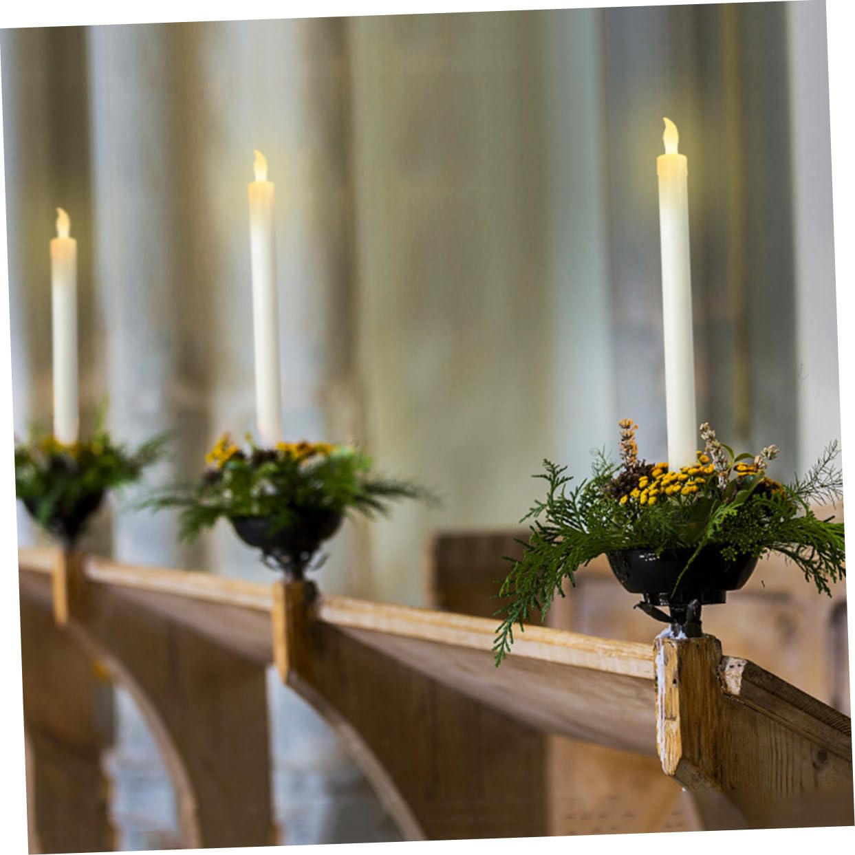 6 pezzi Candele LED Elettroniche Lunghe Lampeggiante Luce Calda per Decorazioni Casa Ristorante e Feste Sicure Fiamma Alimentate Batteria Aaa Non Incluse
