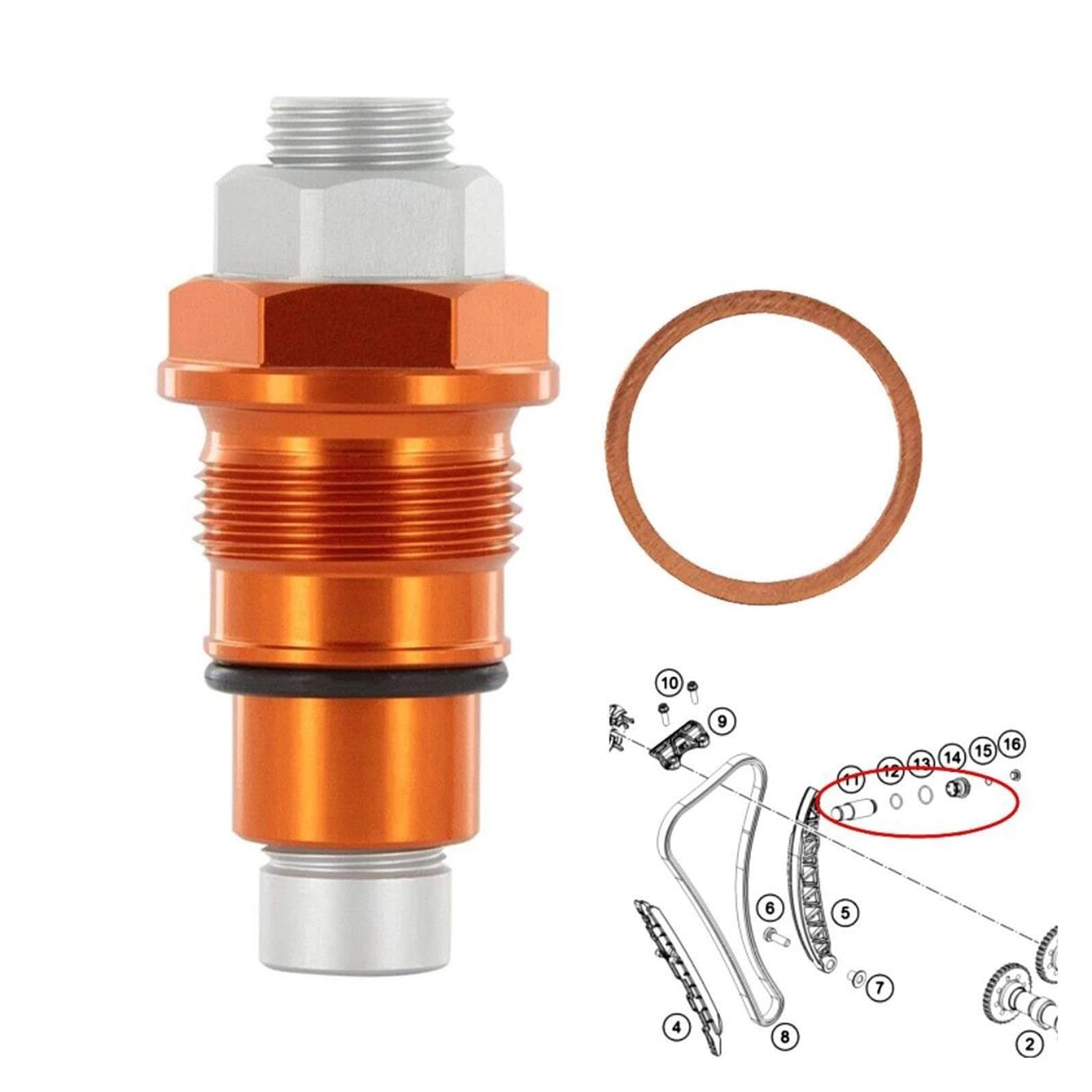 Tensor Manual De Cadena Distribución para FC/FE 250F 350F FX350 (14-26) Y MC/ME/EX ES350 (21-26)(Orange)