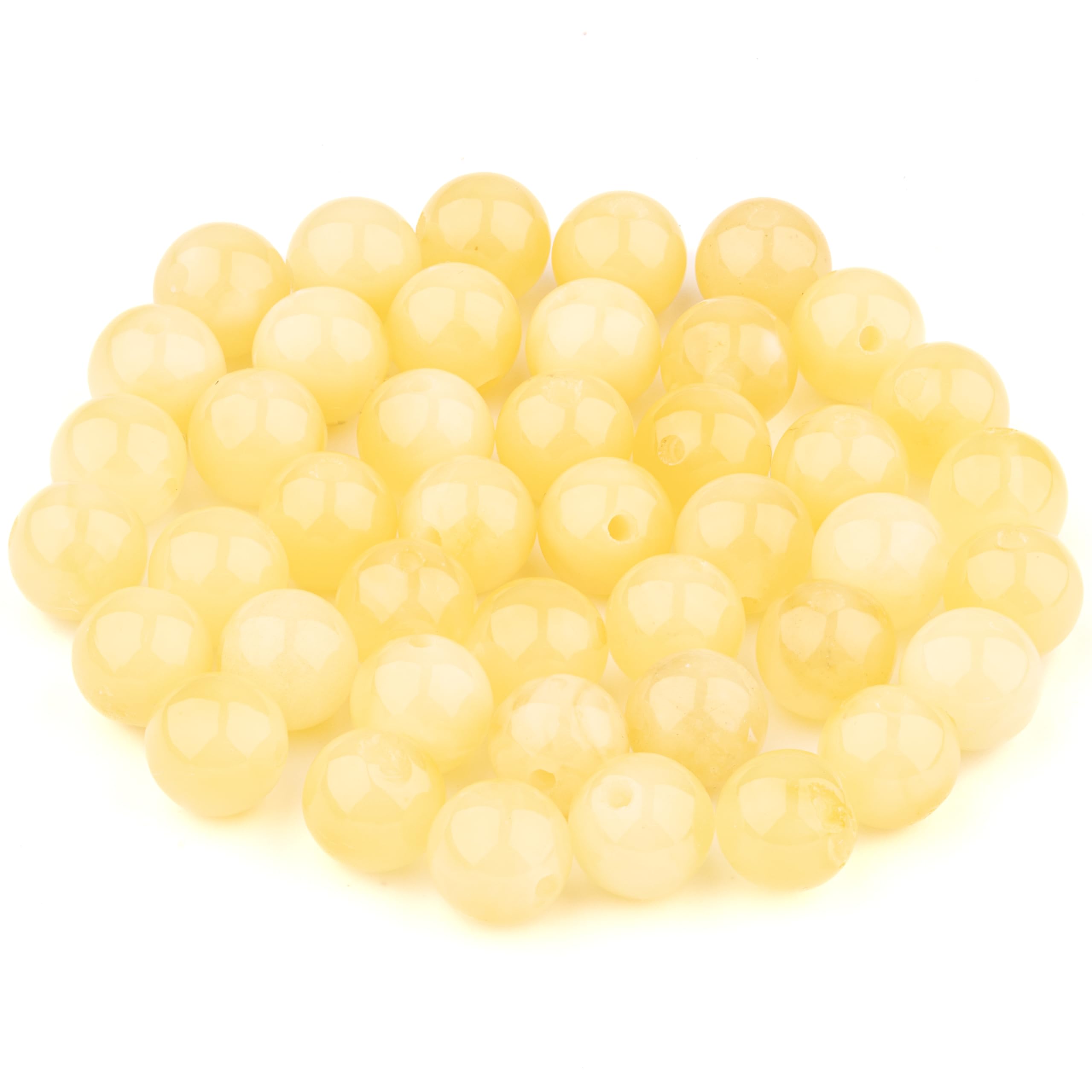 Amber Round Beads Polished 100% Natural Baltic Stone 5mm Loose with Drilled Holes for Crafting Beading and Jewelry Making - Amber Culture