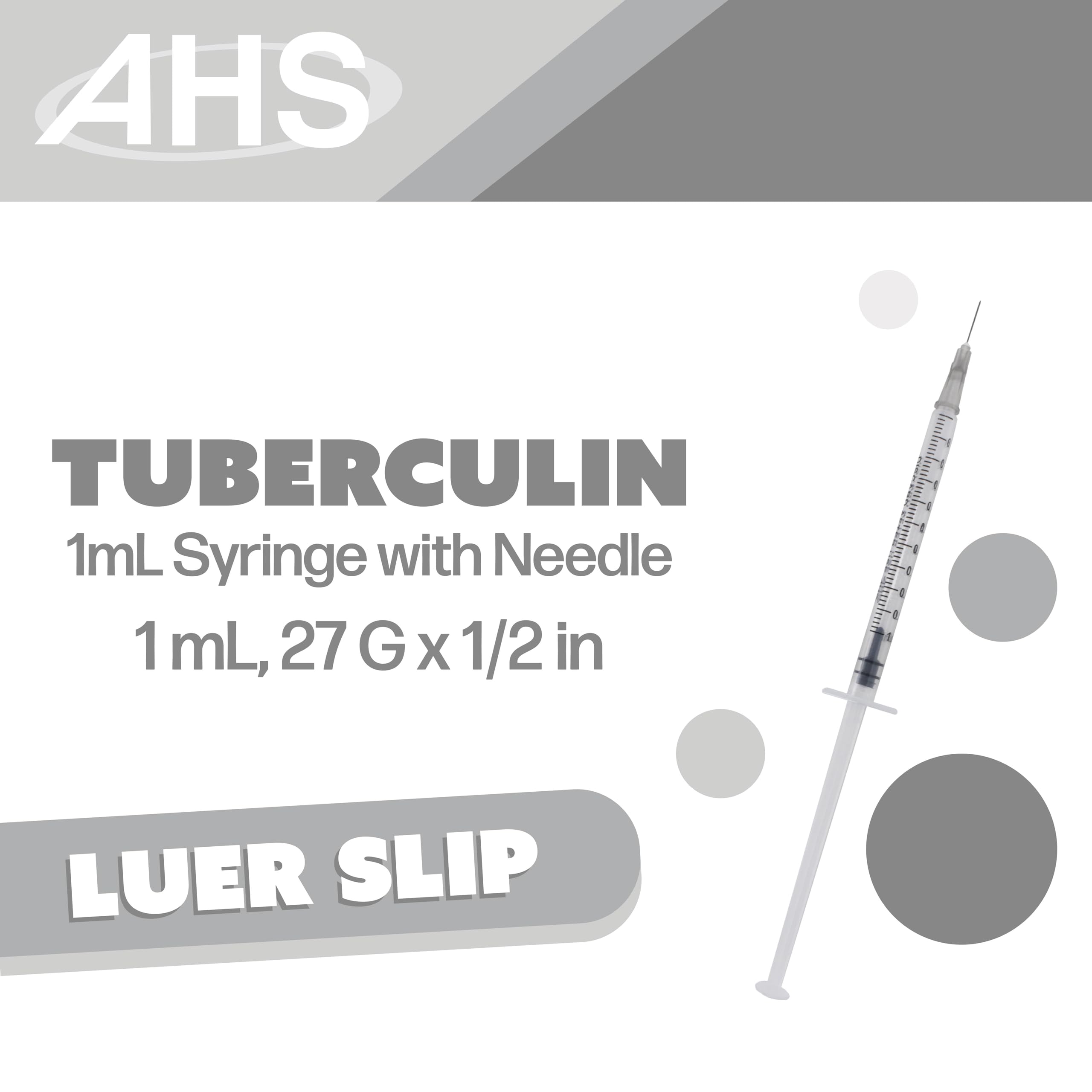 Generic 100 Pack, 1mL Tuberculin Syringes with Needle Luer S -3