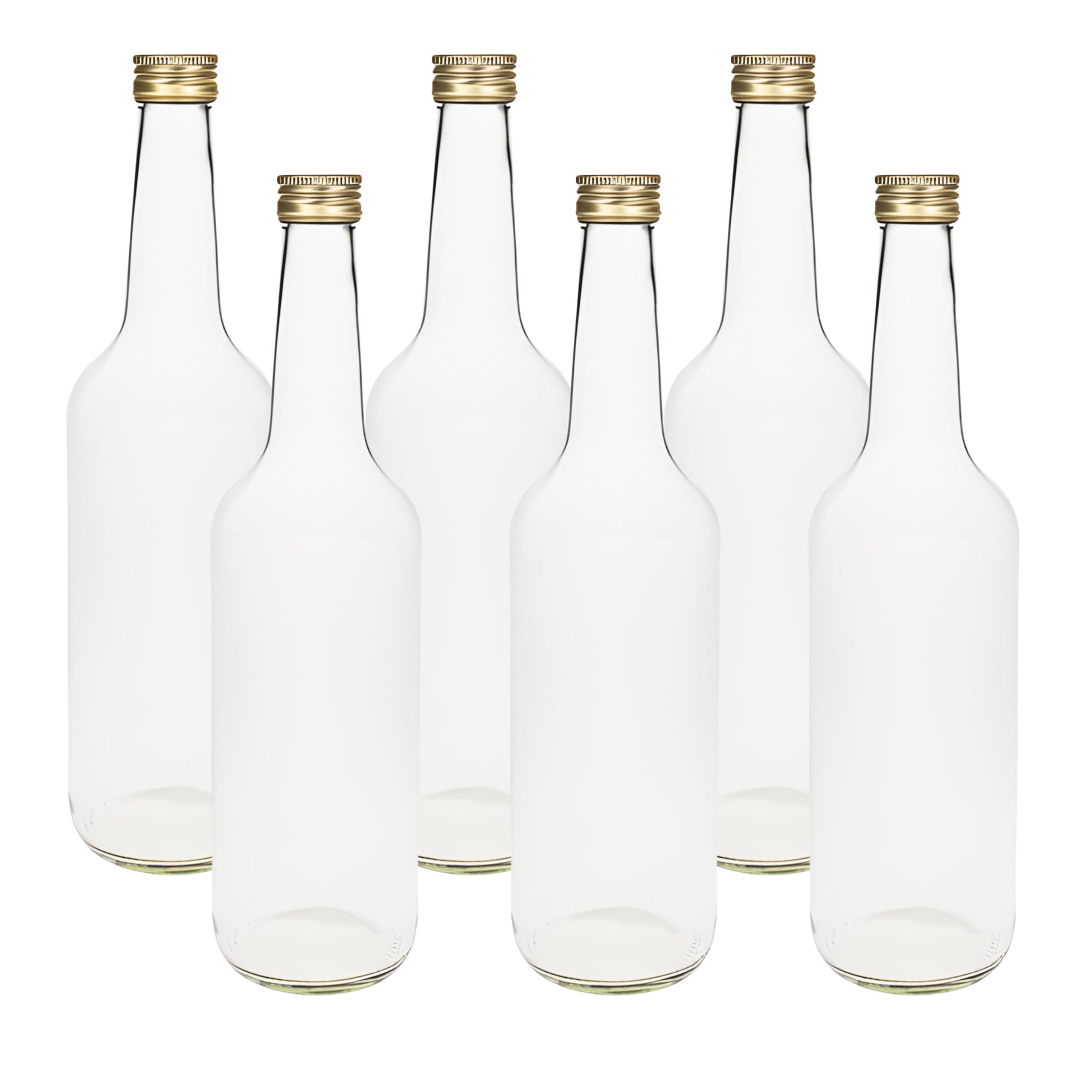 Viva-haushaltswaren lot de 6 bouteilles en verre vides avec bouchon à vis 750 ml + entonnoir blanc ø 9 cm