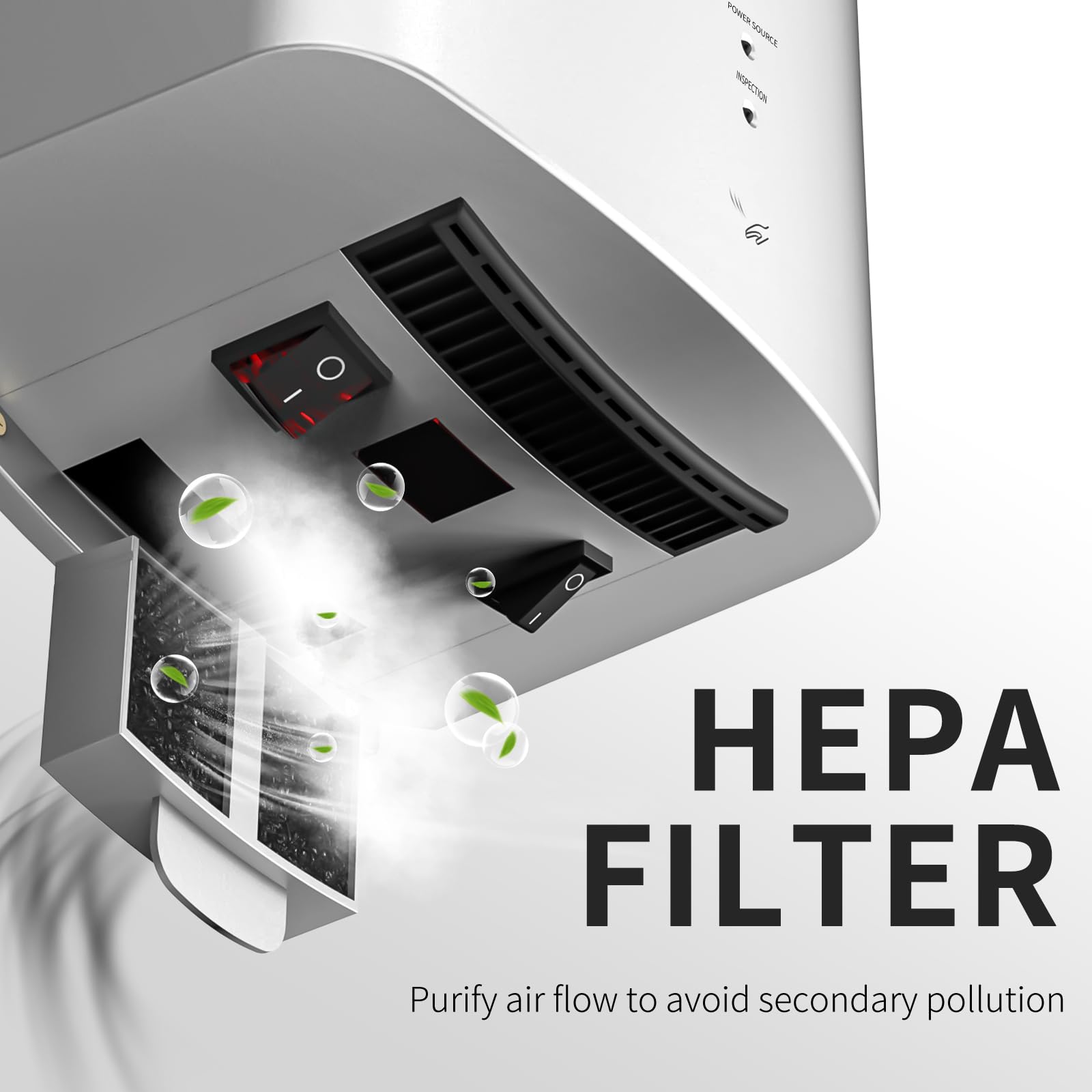 interhasa! Händetrockner automatischer Infrarotsensor handtrockner leise Gewerbe und Haushalt 1250W（Silber）