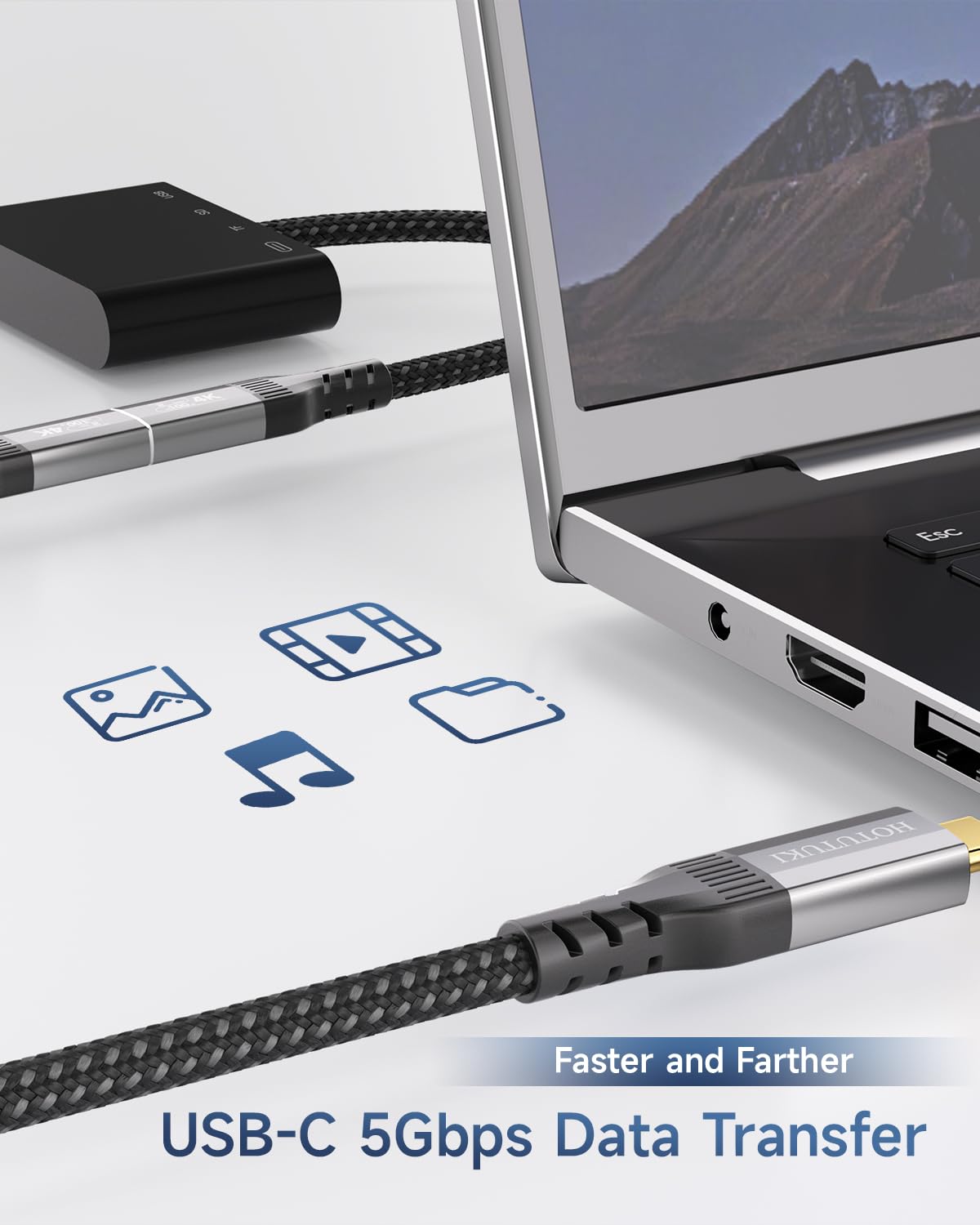 USB C Verlängerung Kabel 8M,usb-c verlängerung buchse auf steckerUnterstützt, typ c 5Gpbs/60W und 4K Kompatibel mit docking station,SSD