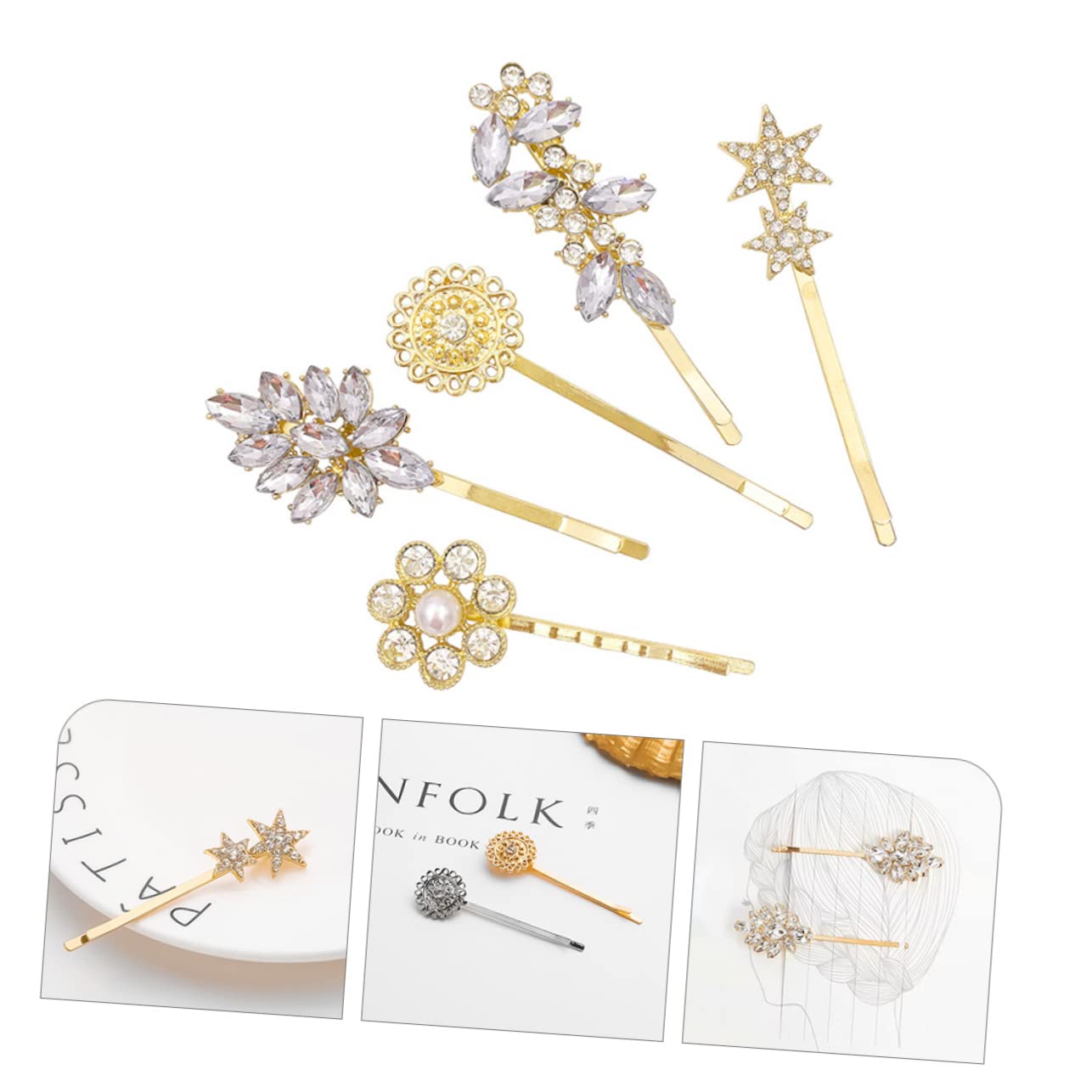 minkissy 25pezzi Fermagli Per Con Strass Accessori Eleganti Per Donne e Ragazze Per Matrimoni e Occasioni Speciali