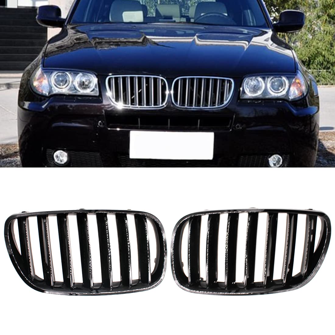 PREMIUM Kühlergrill Sportgrill Gitter Front Grill Schwarz Für BMW X6 E71 136269667 6258