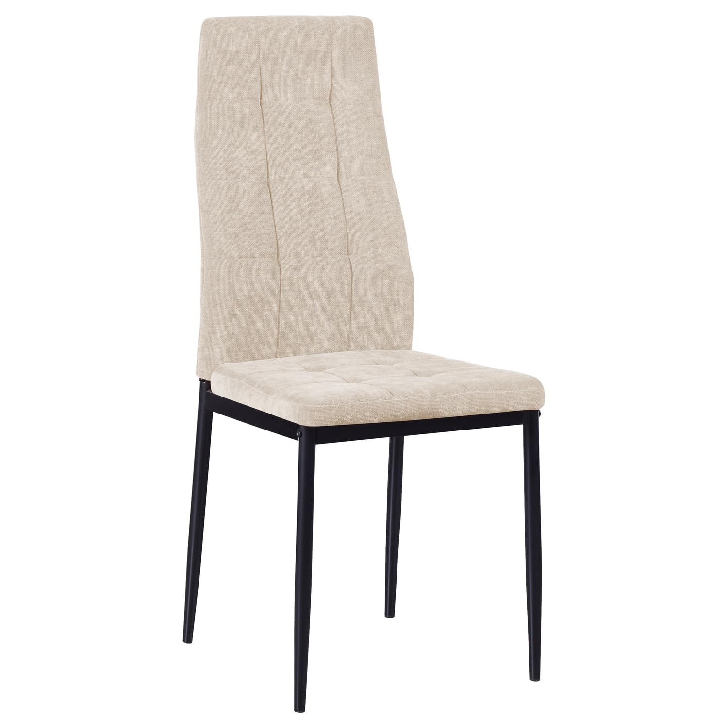 WeHome - Sedie di Tessuto Milano, Set da 4 Sedie Design per Sala da Pranzo, Sedie da Cucina, Ufficio, Sala d'Attesa, Camera da Letto, Cucina completa, Arredamento casa (Beige)
