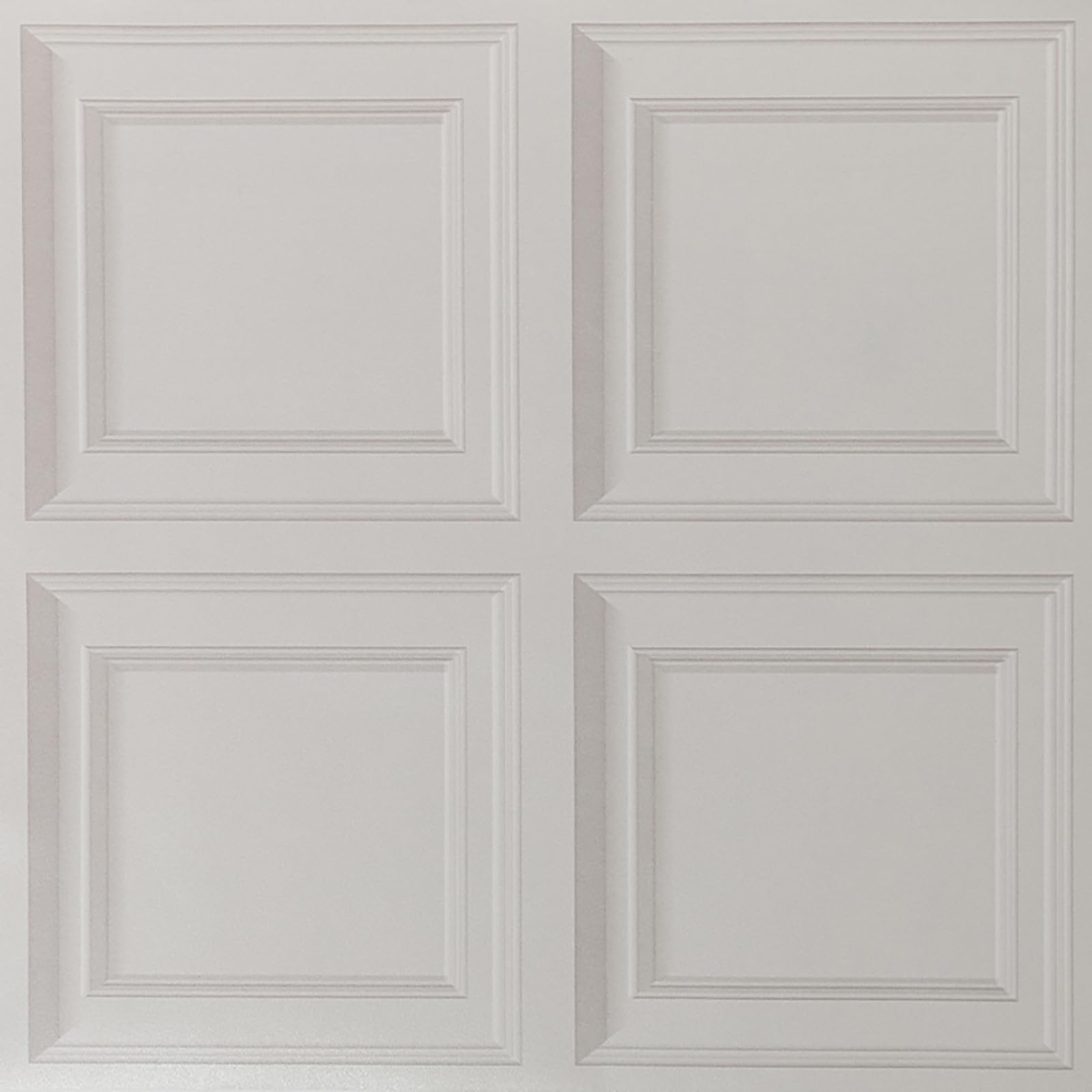 Snewvie 3D Wood Effect Wallpaper Wooden Panel Frame Realistic Textured Retro Embossed Cream Tartan Wallpaper for Living Room Feature Wall Bedroom,Cream — image 1