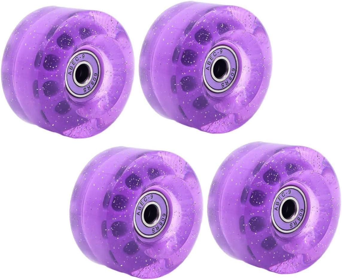 POPETPOP 4Pcs Transparent Roller Skate Wheels High Elasticity Non Light Up Wheels for Roller Skating Accessories Easy to Install and Durable for Outdoor Sports