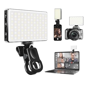 RGB Video Light, 360° Full Color Selfie Light LED Camera Light with 3 Cold Shoe Mounts/CRI 97+/20 Scene Modes/3000mAh Rechargeable Portable Phone Light Photography Selfie Lighting