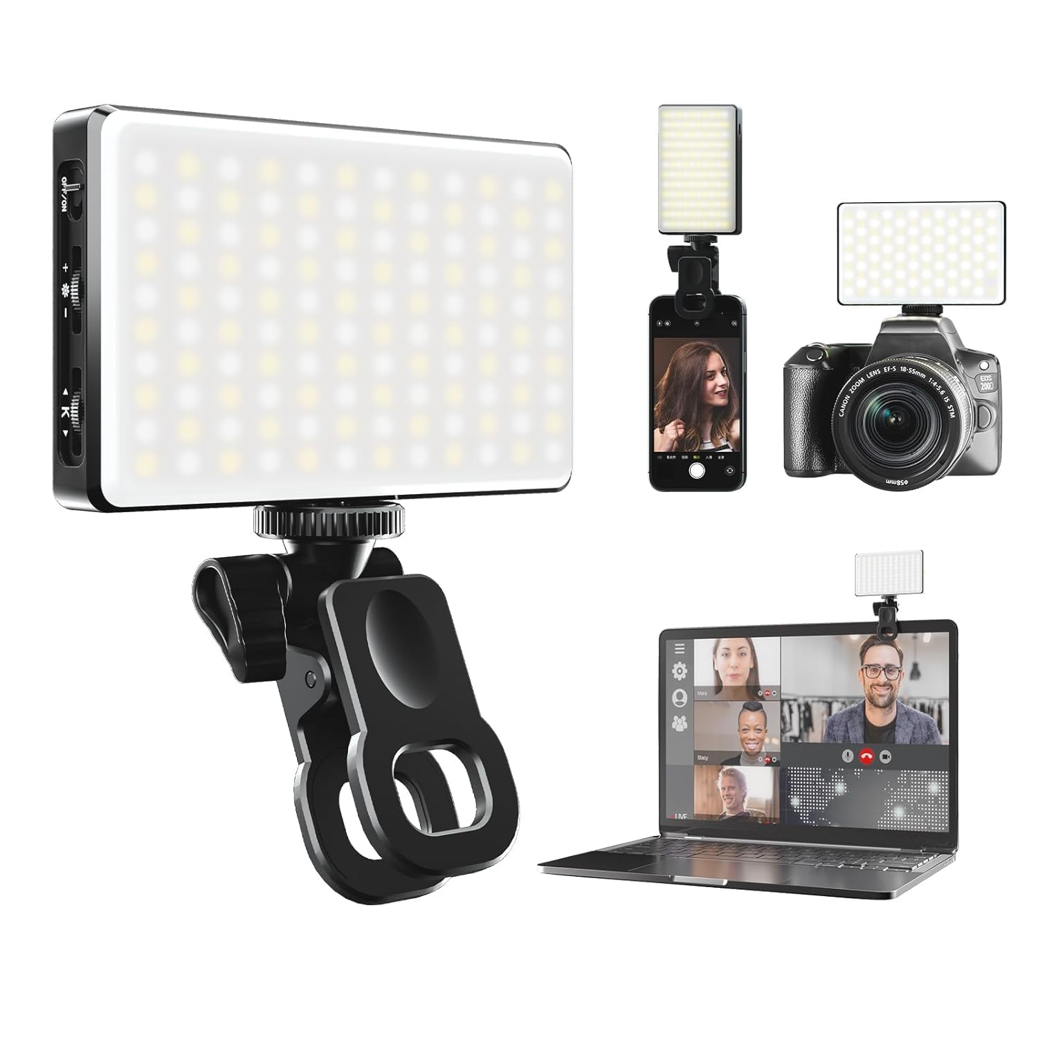RGB Video Light, 360° Full Color Selfie Light LED Camera Light with 3 Cold Shoe Mounts/CRI 97+/20 Scene Modes/3000mAh Rechargeable Portable Phone Light Photography Selfie Lighting-image-31