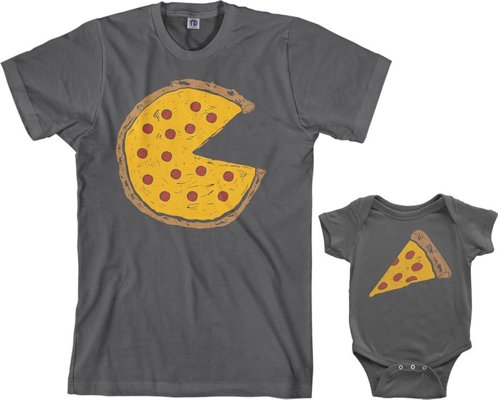 Dad and baby matching pizza shirts Clearance