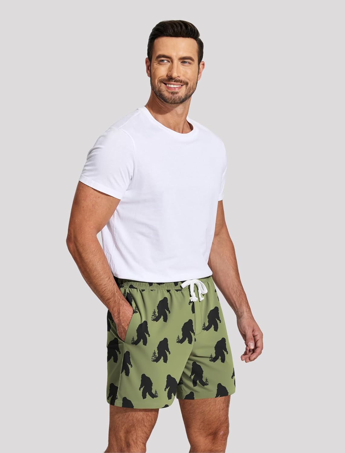 Deyeek 5.5 Inch Mens Pajama Shorts Sleep Cotton Lounge PJ Lightweight Elastic Waist Drawstring Nightwear Bottom with Pockets - Image 7